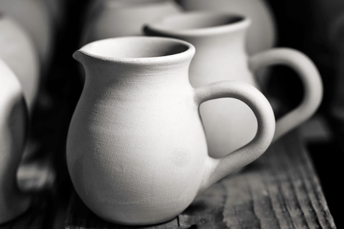 Black And White Polka Dot Spotty Handmade Hand Painted Ceramic Milk Jug