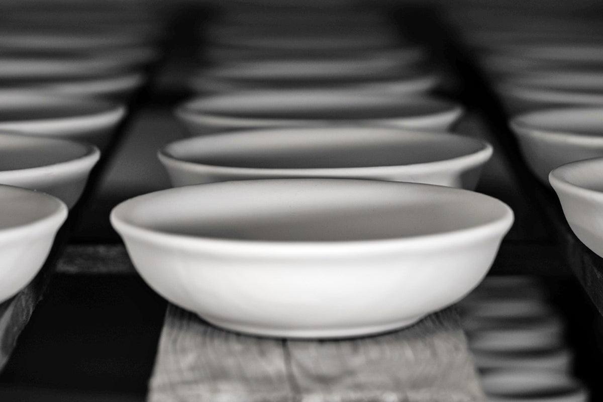 Black And White Polka Dot Spotty Handmade Hand Painted Ceramic Salad Pasta Fruit Cereal Soup Bowl