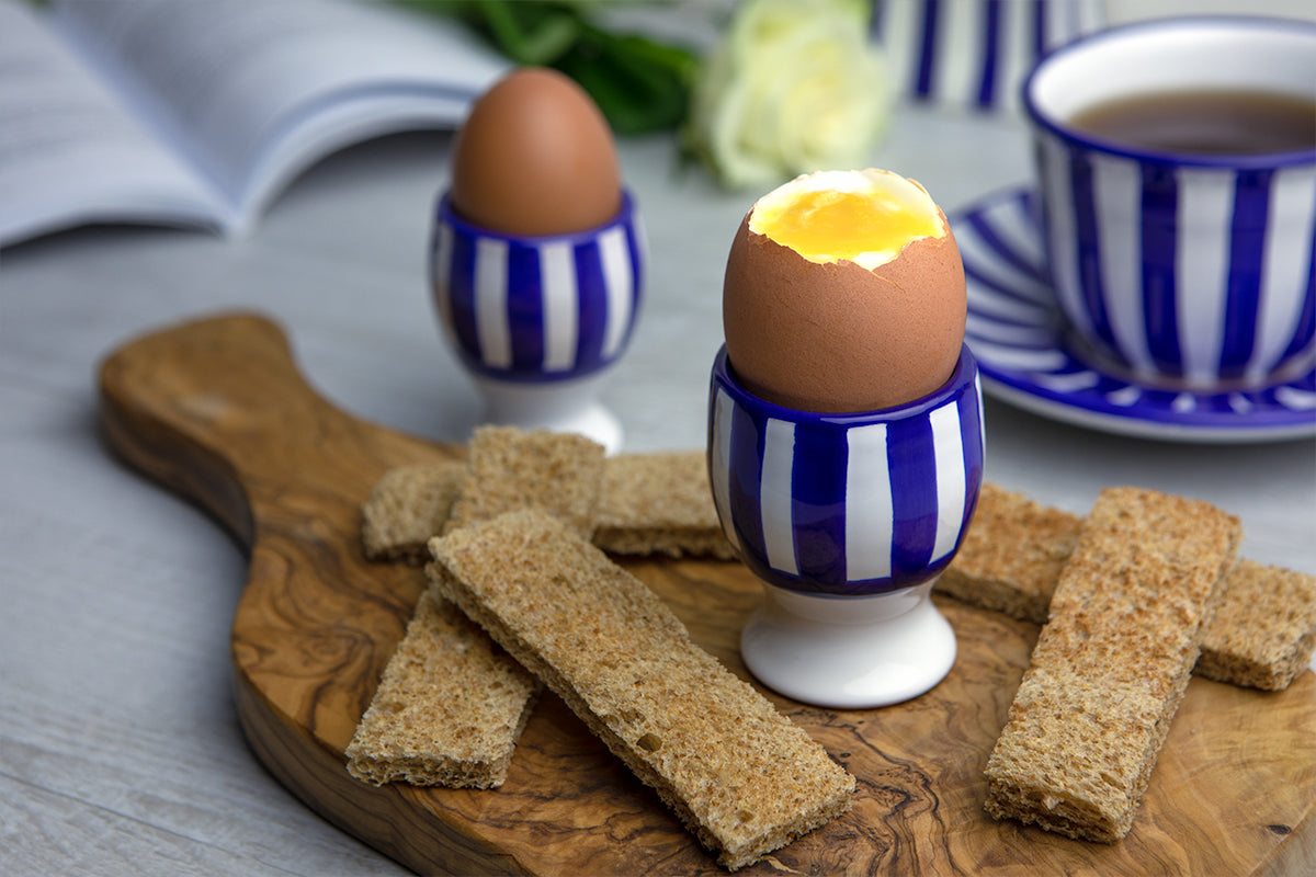 Ceramic Egg Cup with Spoon Rest  Boiled Egg Holder & Vintage Egg