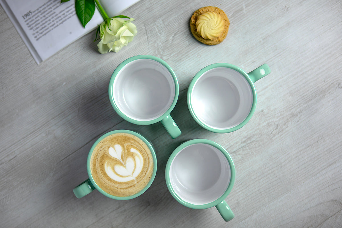 Teal Blue And White Polka Dot Spotty Handmade Hand Painted Ceramic Extra Large 17.5oz-500ml Hot Chocolate Coffee Tea Mug