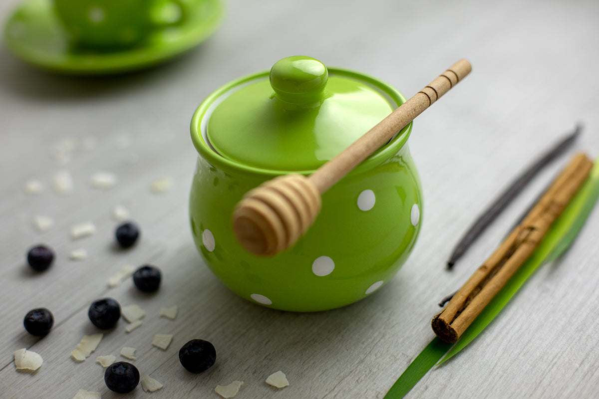 Lime Green And White Polka Dot Spotty Handmade Hand Painted Ceramic Large Teapot Milk Jug Sugar Bowl Set