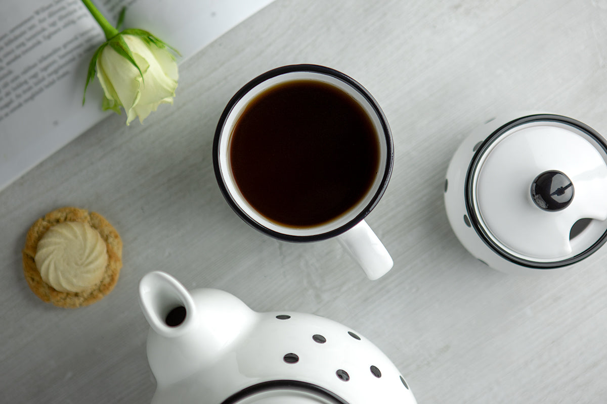 White And Black Polka Dot Spotty Handmade Hand Painted Ceramic Extra Large 17.5oz-500ml Hot Chocolate Coffee Tea Mug